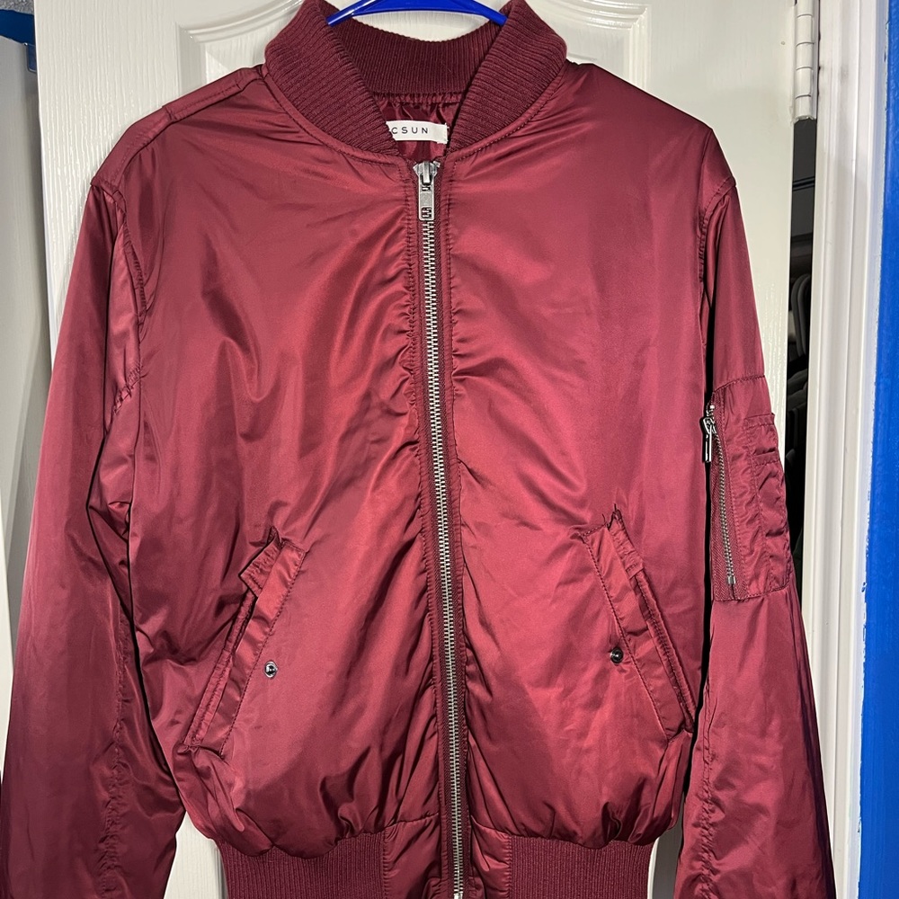 Maroon Pacsun Bomber Jacket Size S